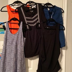 Maternity tops (4) and dress